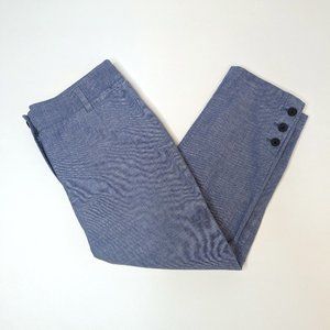 Talbots Perfect Crop Blue Chino Preppy Cotton Capri Pants Size Women's 2p Petite